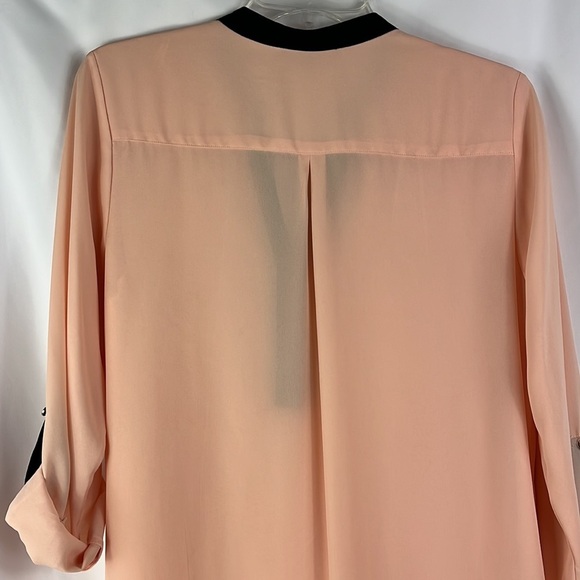 Relativity midi dress roll tab sleeves asymmetric hem Sz M - Picture 10 of 12